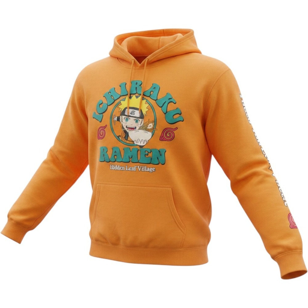 Naruto Shippuden Ichiraku Ramen Hidden Leaf Village Orange Hoodie Mens 2XL